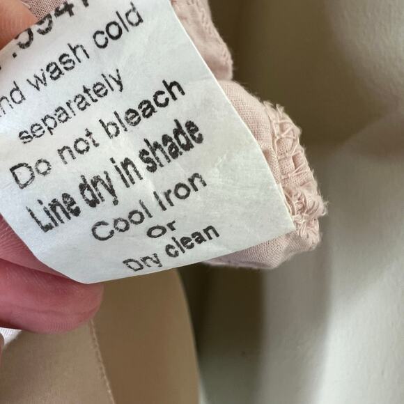 Valentina Naldi Top Womens Size Small Cotton Pink Embroidered Eyelet Flutter New - Picture 6 of 10